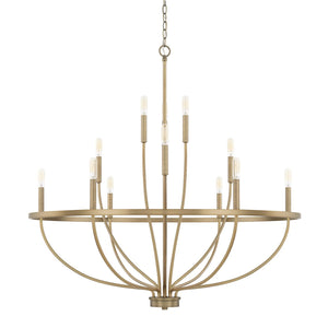 Capital Lighting 428501AD Greyson 12 Light Chandelier Aged Brass