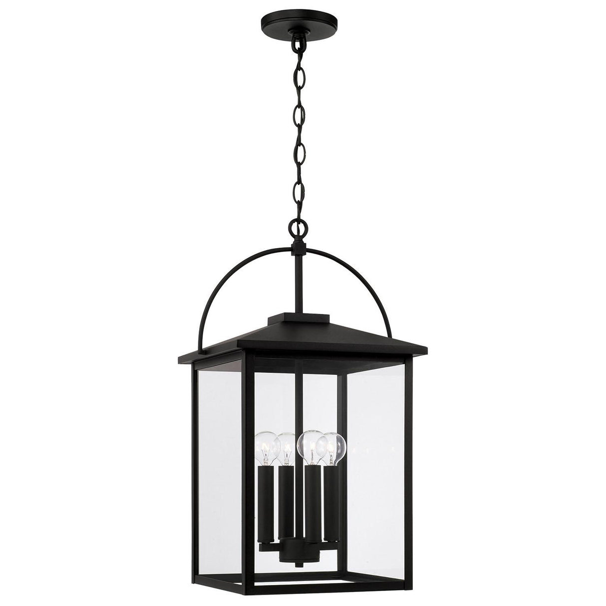 Capital Lighting 948042BK Bryson 4 Light Outdoor Hanging Lantern Black