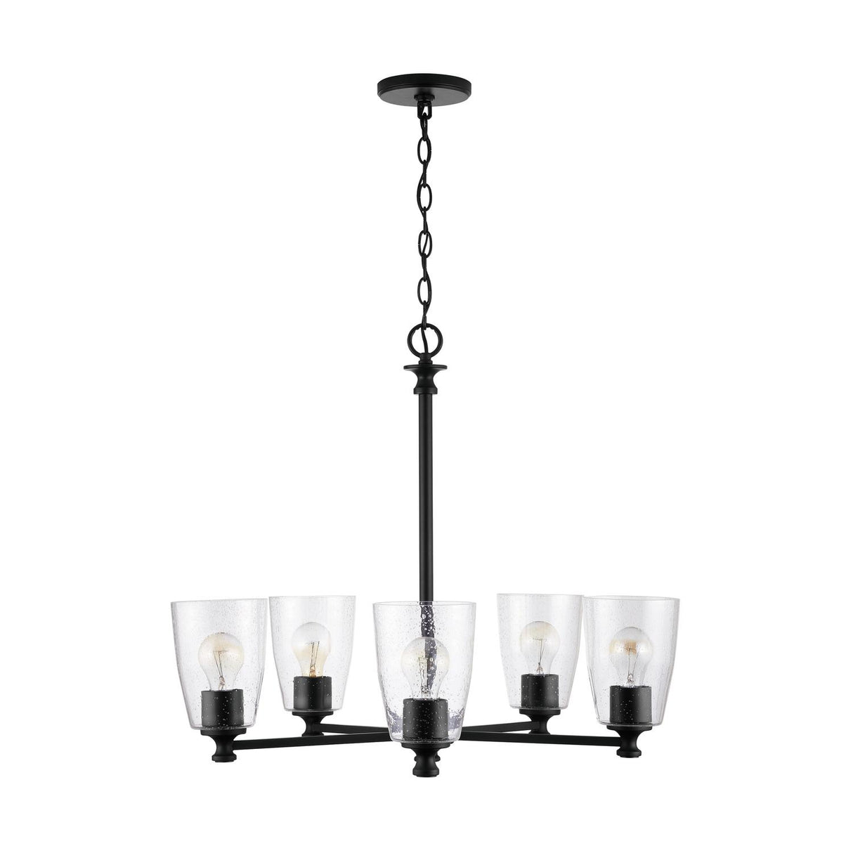 Capital Lighting 440951MB-506 Myles 5 Light Chandelier Matte Black