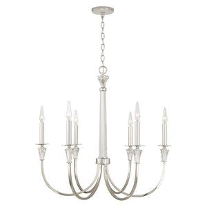 Capital Lighting 441861PN Laurent 6 Light Chandelier Polished Nickel
