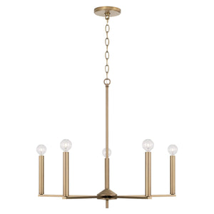Capital Lighting 448651AD Portman 5 Light Chandelier Aged Brass
