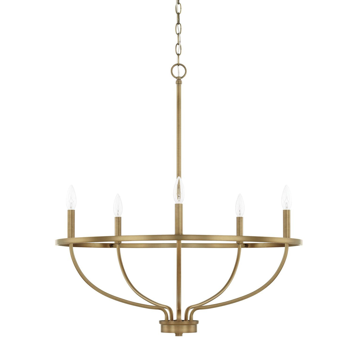 Capital Lighting 428551AD Greyson 5 Light Chandelier Aged Brass