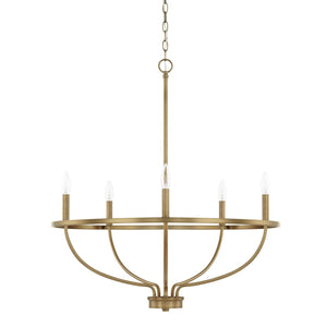 Capital Lighting 428551AD Greyson 5 Light Chandelier Aged Brass