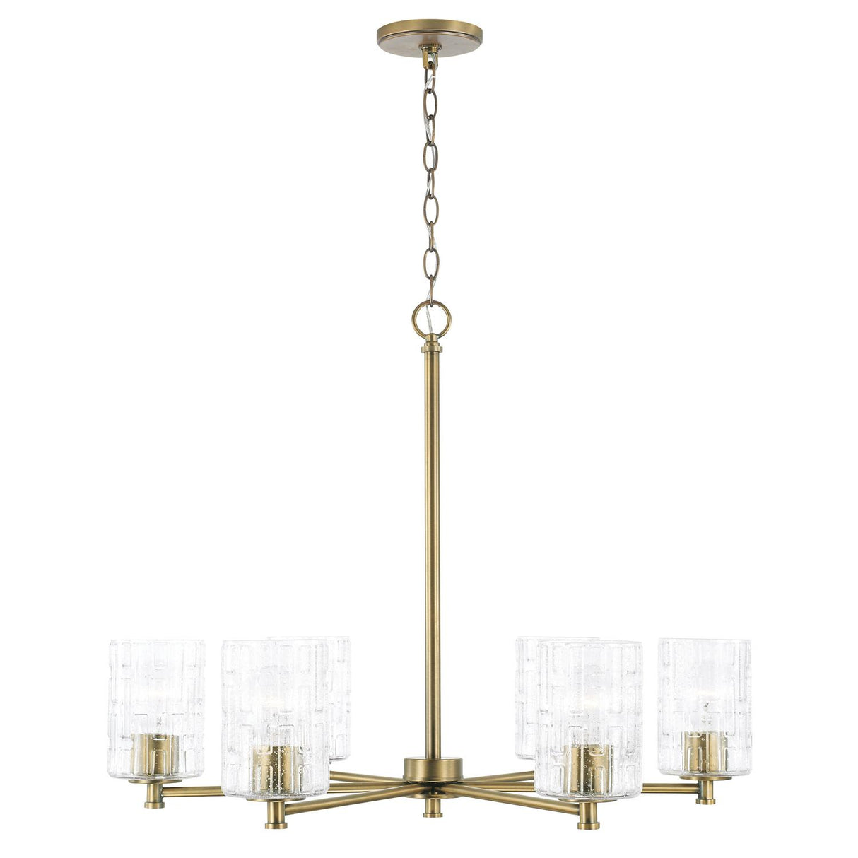 Capital Lighting 441361AD-491 Emerson 6 Light Chandelier Aged Brass