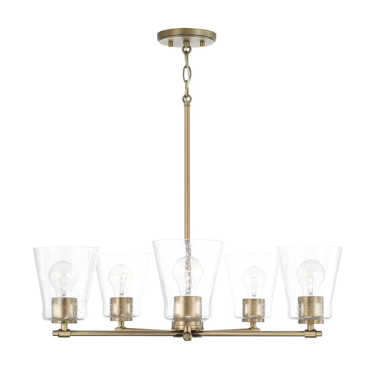 Capital Lighting 446951AD-533 Baker 5 Light Chandelier Aged Brass