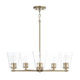 Capital Lighting 446951AD-533 Baker 5 Light Chandelier Aged Brass