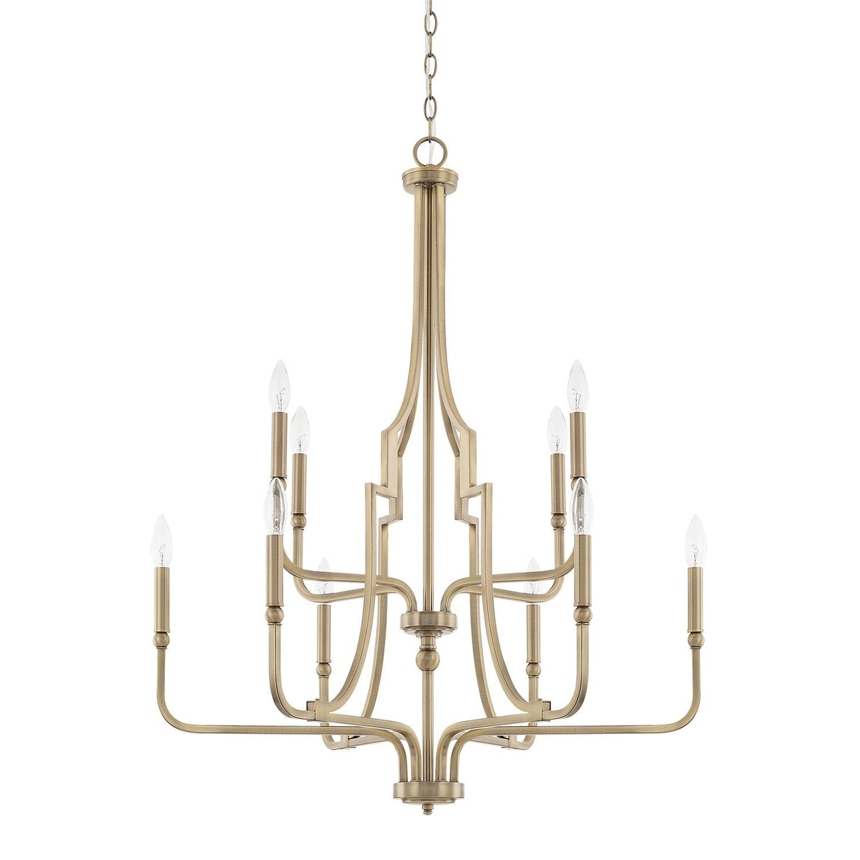 Capital Lighting 419391AD Dawson 10 Light Chandelier Aged Brass