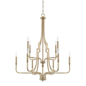 Capital Lighting 419391AD Dawson 10 Light Chandelier Aged Brass