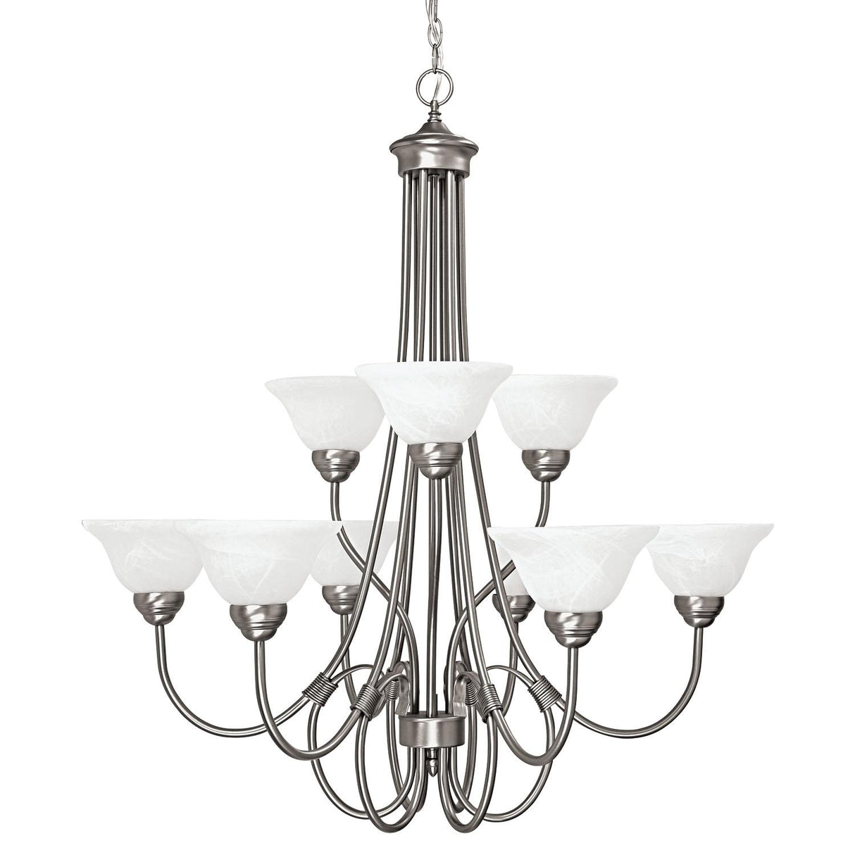 Capital Lighting 3229MN-220 Hometown 9 Light Chandelier Matte Nickel