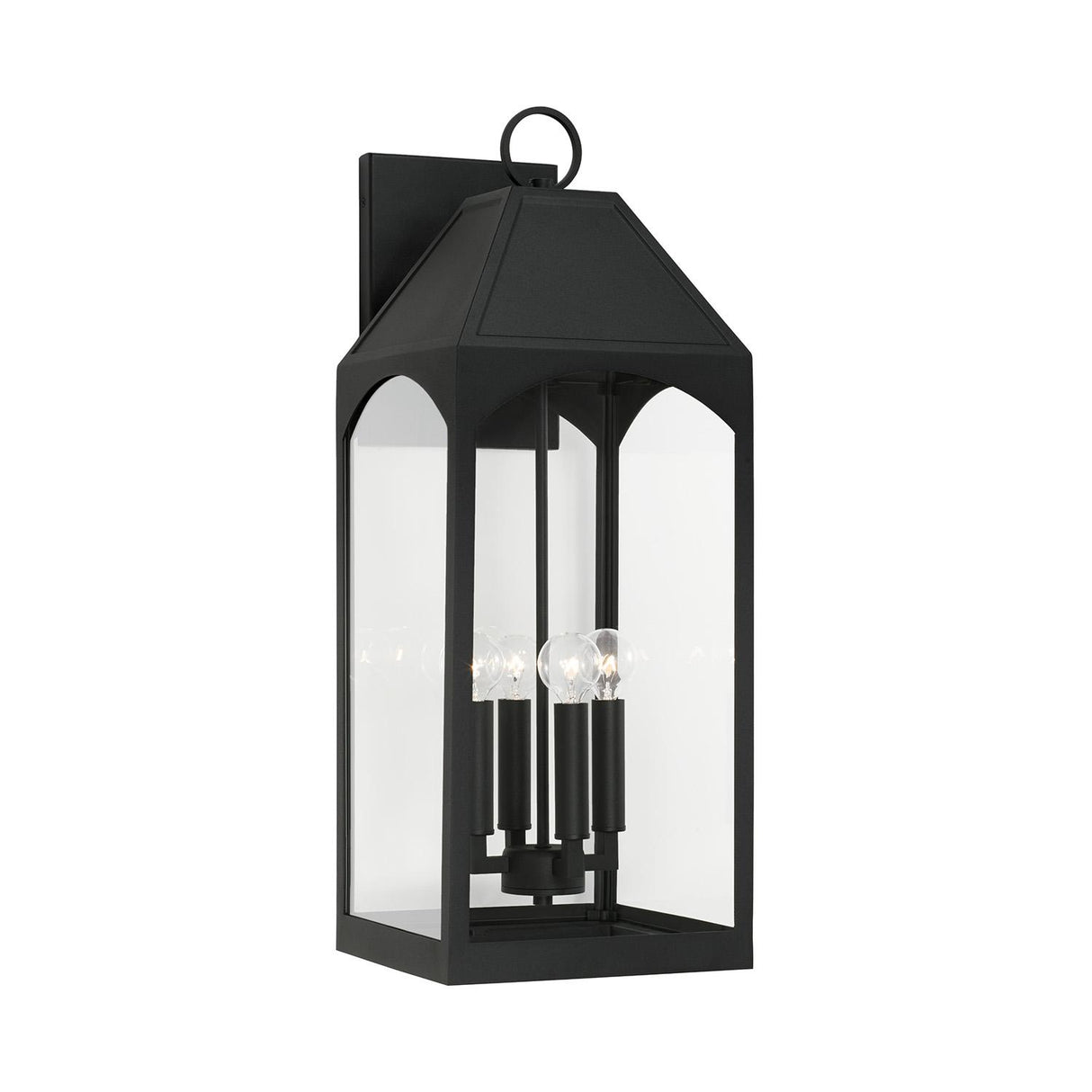 Capital Lighting 946341BK Burton 4 Light Outdoor Wall Lantern Black