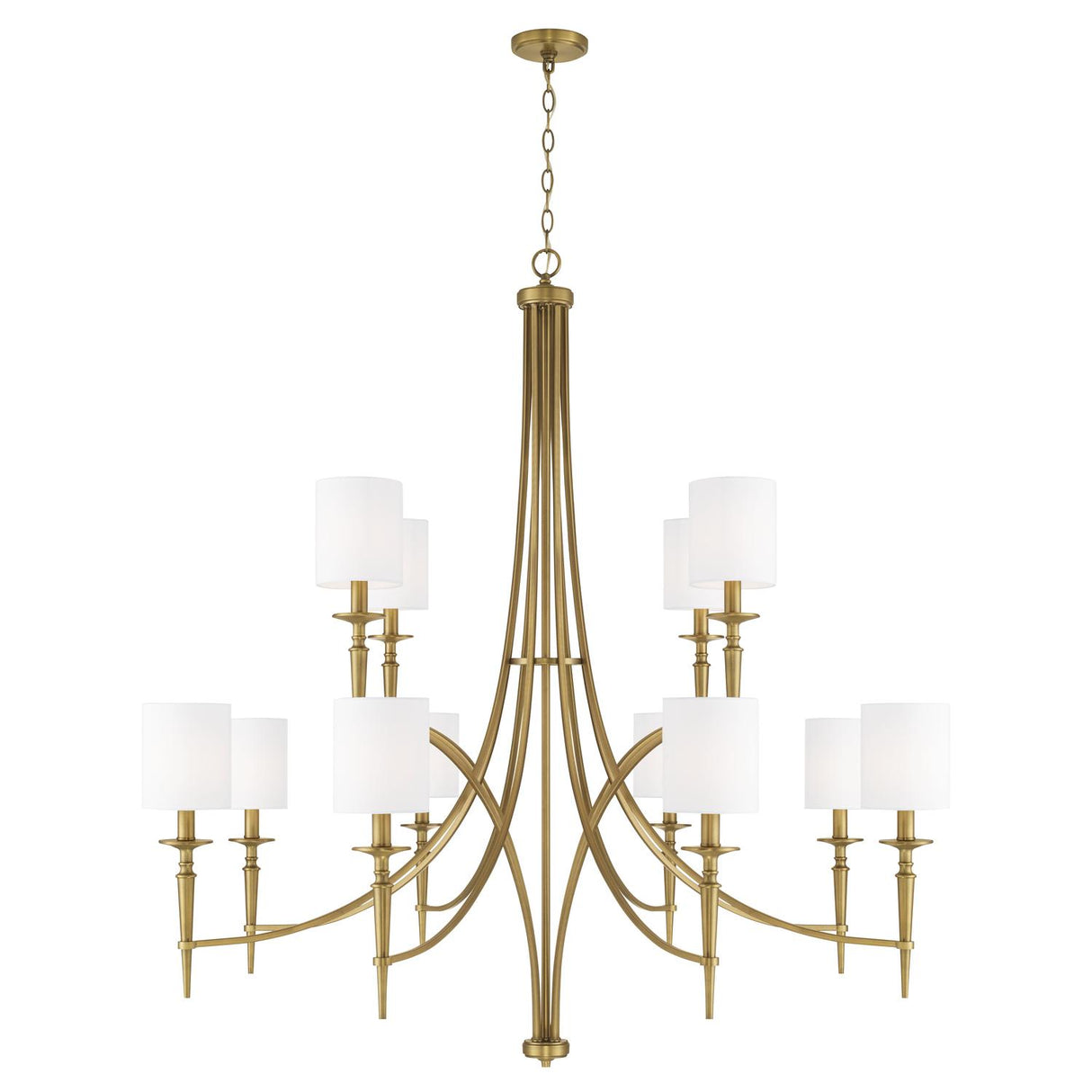 Capital Lighting 442601AD-701 Abbie 12 Light Chandelier Aged Brass