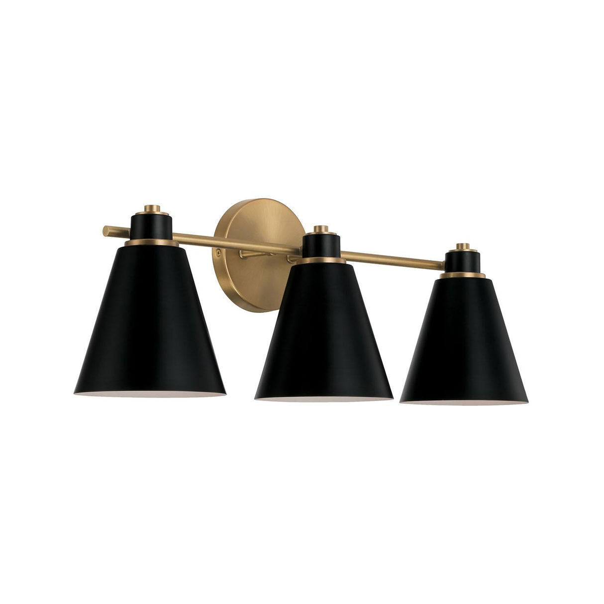 Capital Lighting 150131AB Bradley 3 Light Vanity Aged Brass and Black