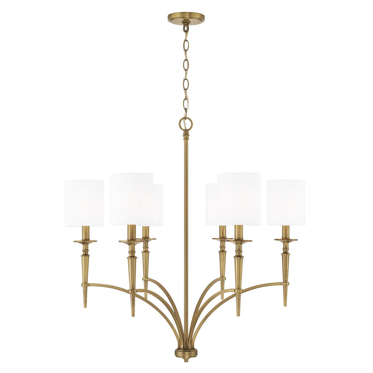 Capital Lighting 442661AD-701 Abbie 6 Light Chandelier Aged Brass