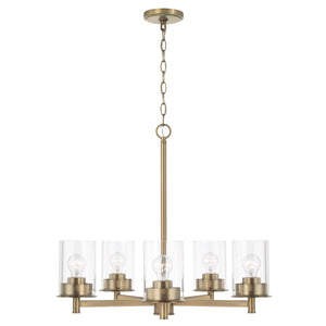 Capital Lighting 446851AD-532 Mason 5 Light Chandelier Aged Brass