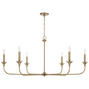 Capital Lighting 448961AD Presley 6 Light Chandelier Aged Brass