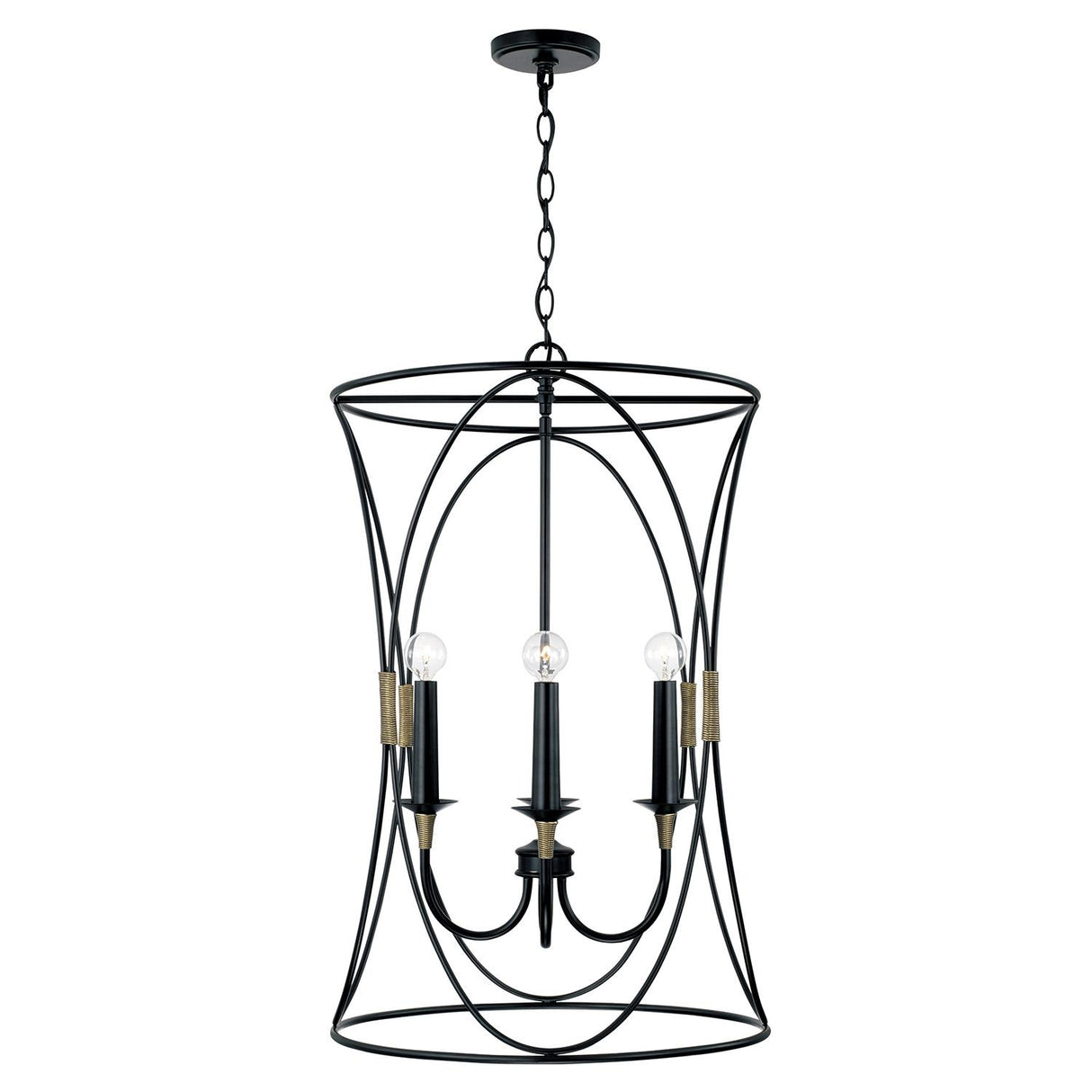 Capital Lighting 545641KB Amara 4 Light Foyer Matte Black with Brass