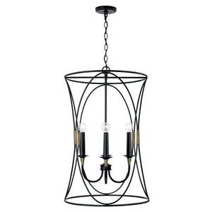 Capital Lighting 545641KB Amara 4 Light Foyer Matte Black with Brass