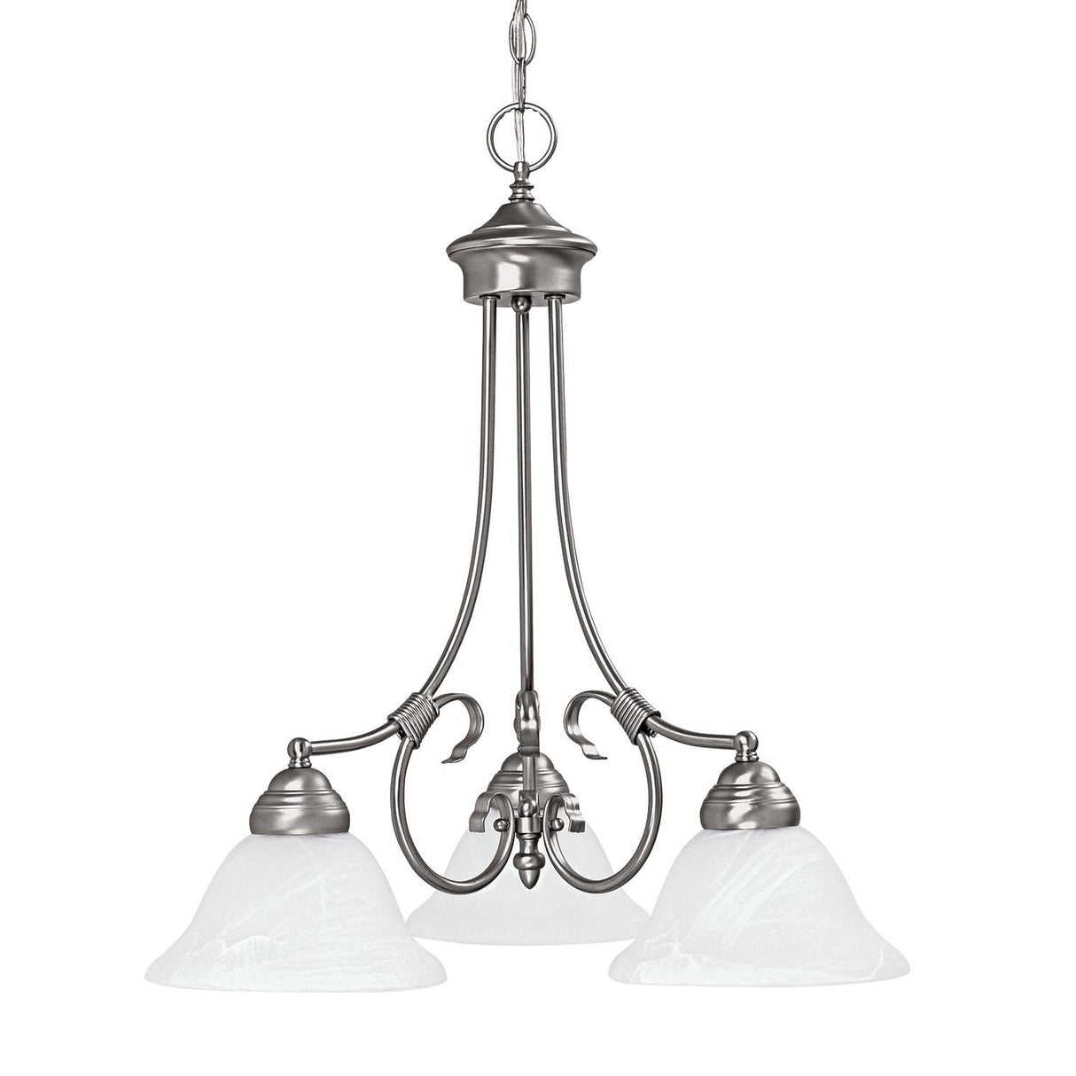 Capital Lighting 3224MN-220 Hometown 3 Light Chandelier Matte Nickel