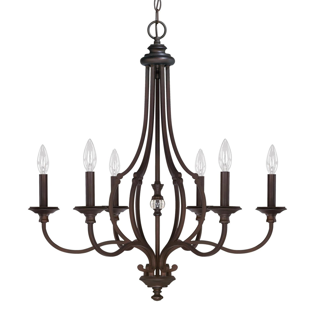 Capital Lighting 4706BB-000 Leigh 6 Light Chandelier Burnished Bronze