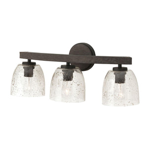 Capital Lighting 147631CK-536 Clive 3 Light Vanity Carbon Grey and Black Iron