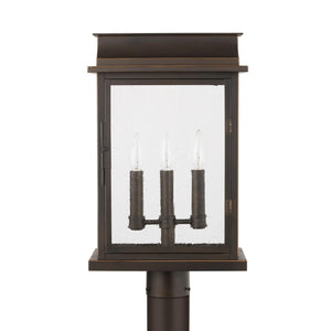 Capital Lighting 936832OZ Bolton 3 Light Outdoor Post Lantern Oiled Bronze