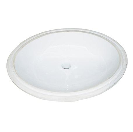 White (WH) Oval Ceramic Undermount Sink