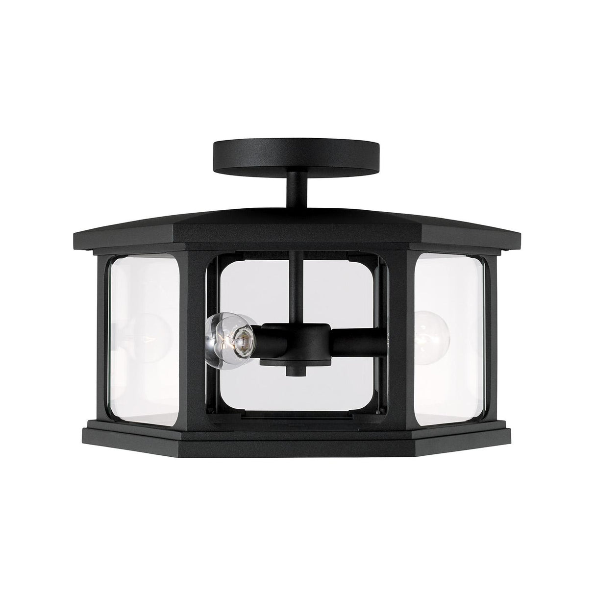 Capital Lighting 946632BK Walton 3 Light Outdoor Semi-Flush Black