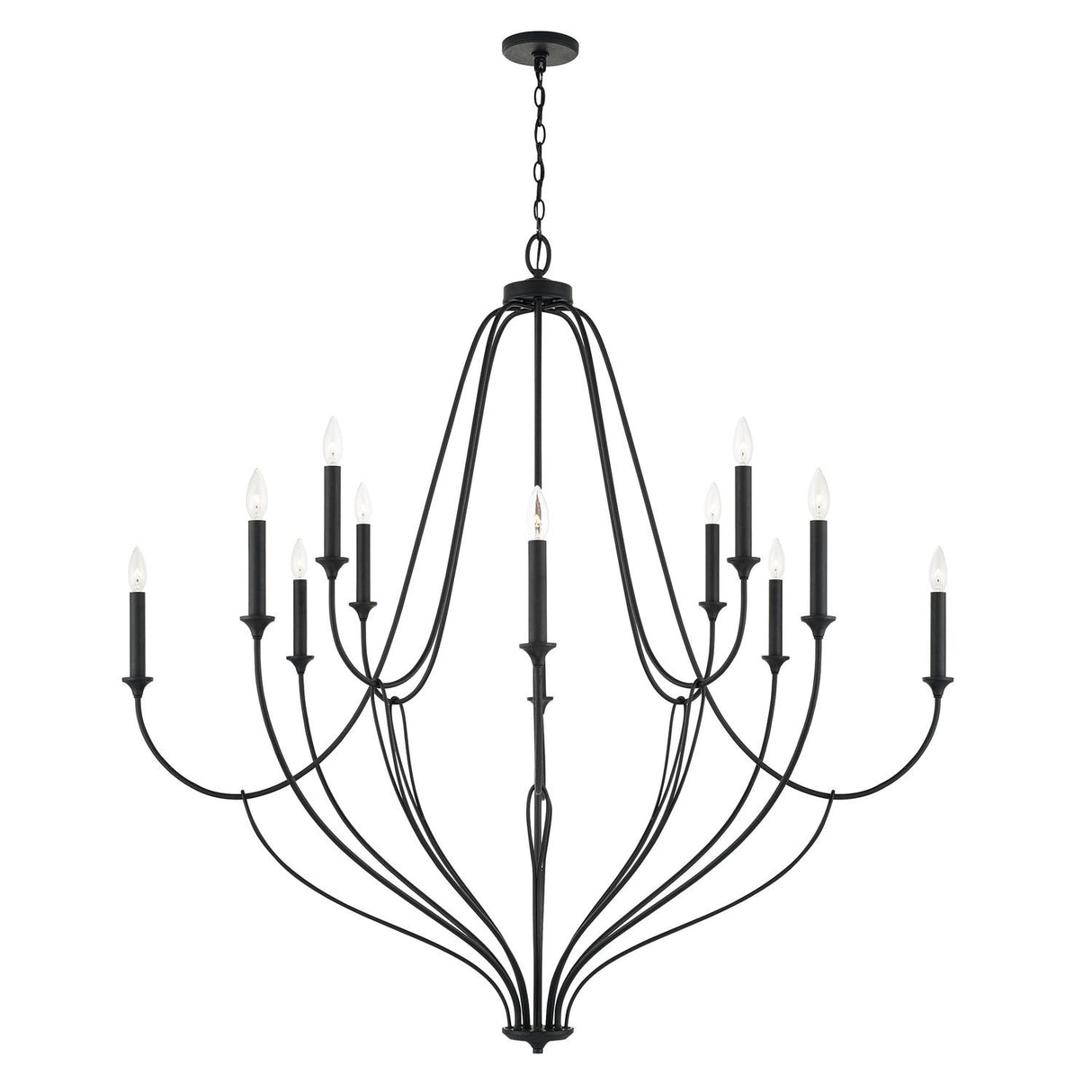 Capital Lighting 441601BI Bentley 12 Light Chandelier Black Iron