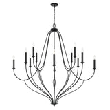 Capital Lighting 441601BI Bentley 12 Light Chandelier Black Iron