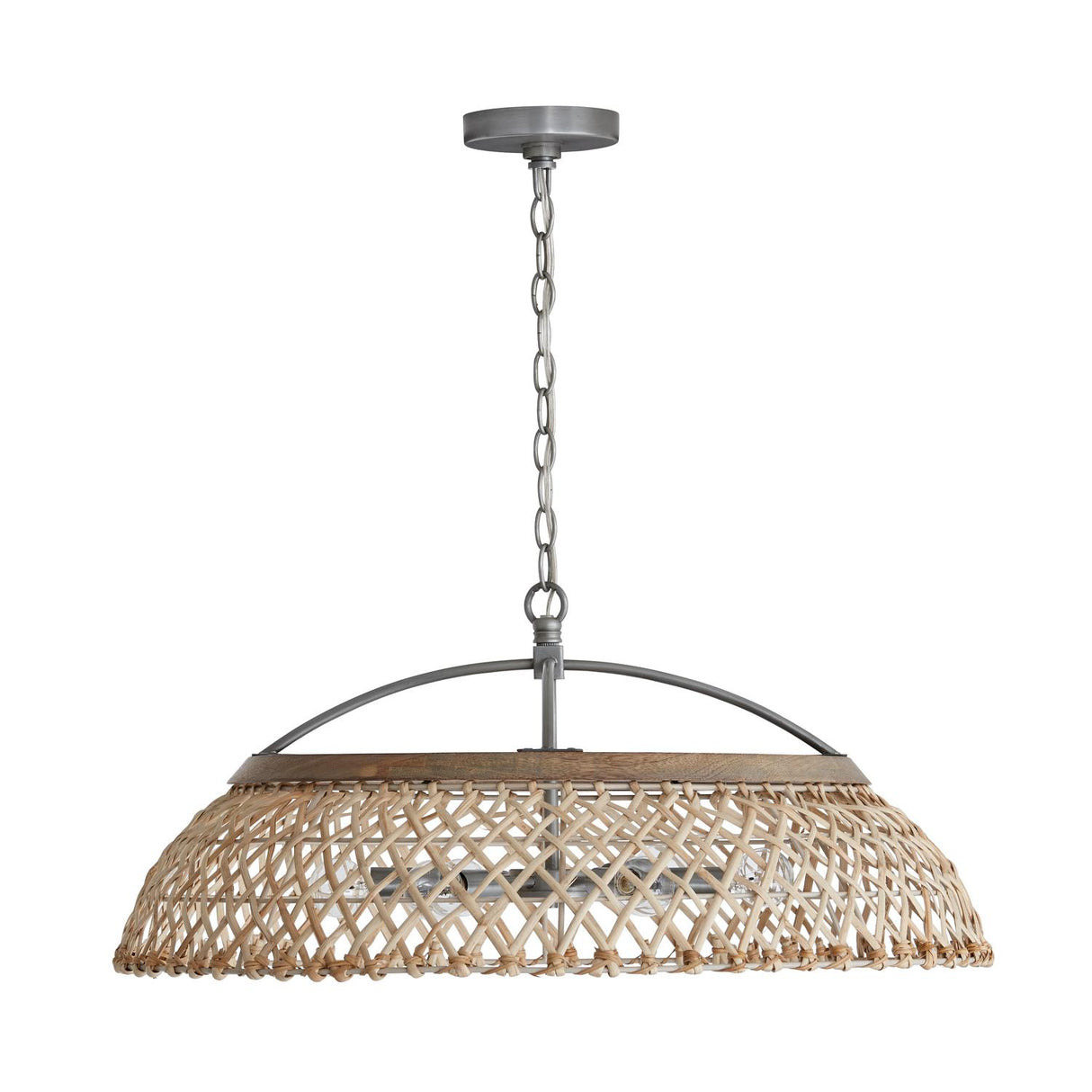 Capital Lighting 340862GK Rainey 6 Light Pendant Grey Wash and Antique Nickel