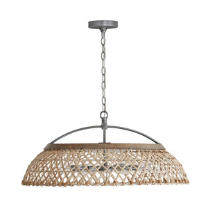 Capital Lighting 340862GK Rainey 6 Light Pendant Grey Wash and Antique Nickel