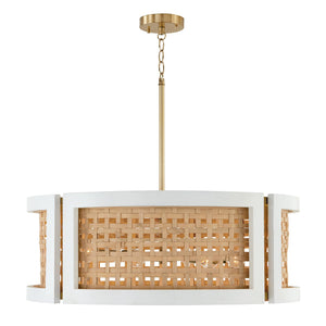 Capital Lighting 444361WM Lola 6 Light Chandelier Flat White and Matte Brass