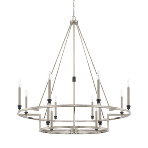 Capital Lighting 425201BT Tux 12 Light Chandelier Black Tie