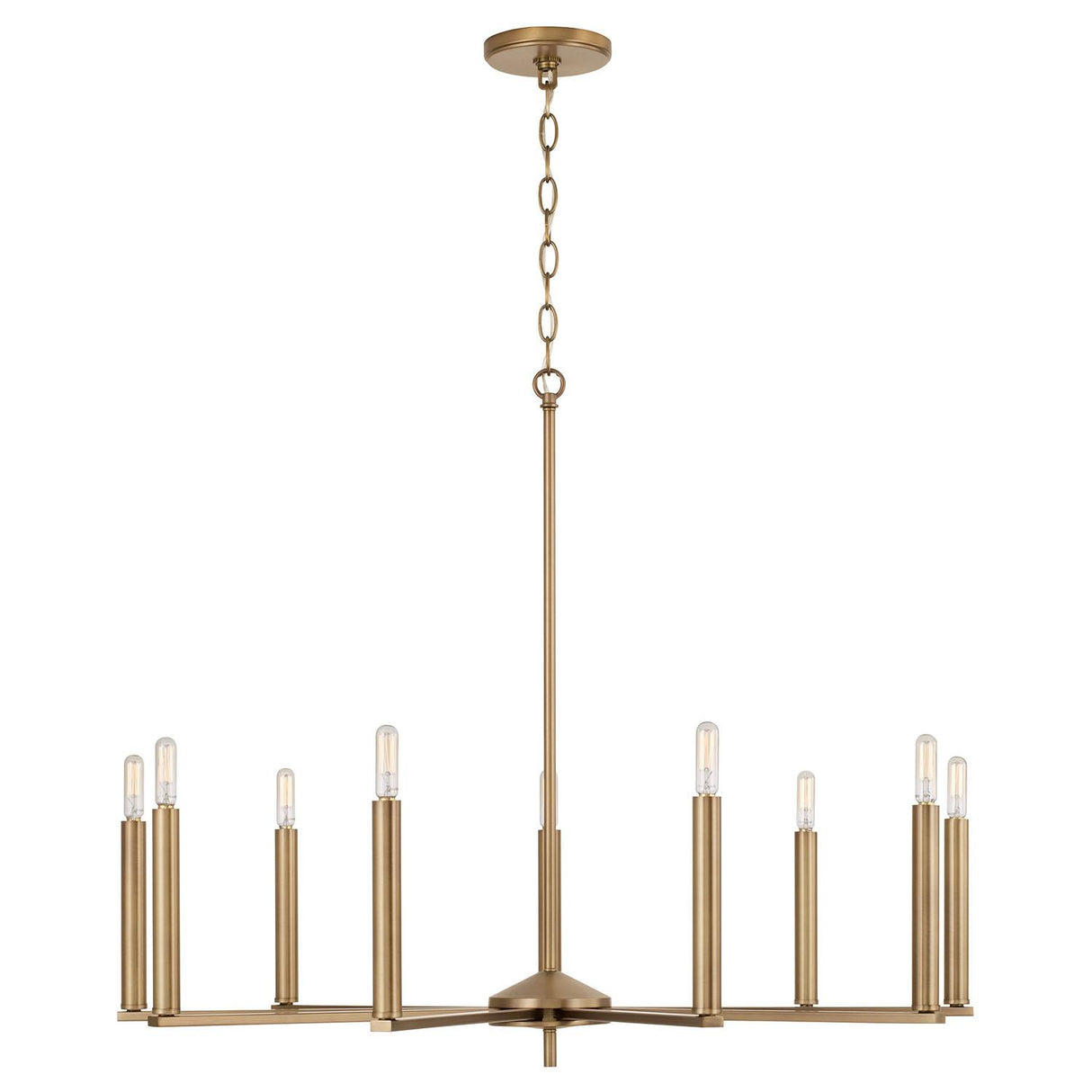 Capital Lighting 448691AD Portman 9 Light Chandelier Aged Brass