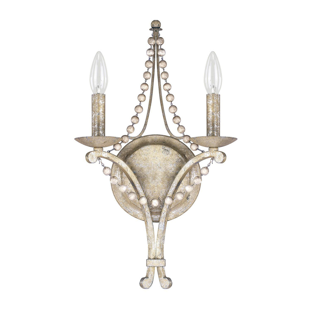 Capital Lighting 4442SQ-000 Adele 2 Light Sconce Silver Quartz