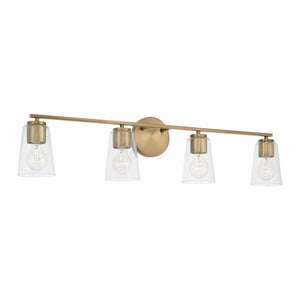Capital Lighting 148641AD-537 Portman 4 Light Vanity Aged Brass