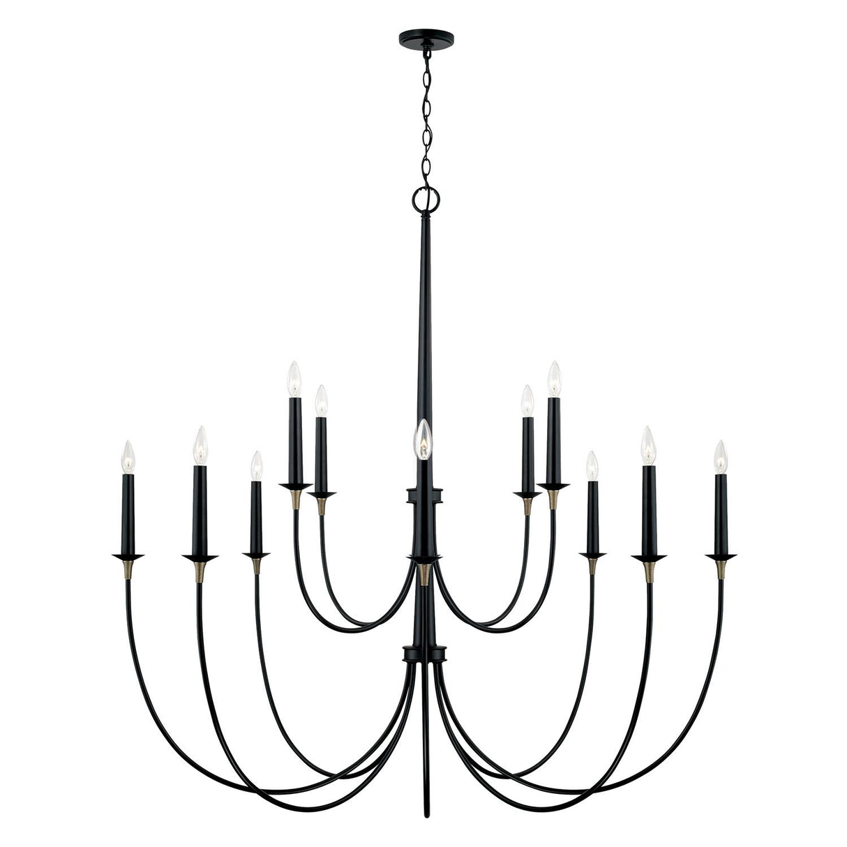 Capital Lighting 445601KB Amara 12 Light Chandelier Matte Black with Brass