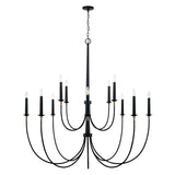 Capital Lighting 445601KB Amara 12 Light Chandelier Matte Black with Brass