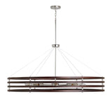 Capital Lighting 439981DN Dalton 8 Light Chandelier Dark Wood and Polished Nickel