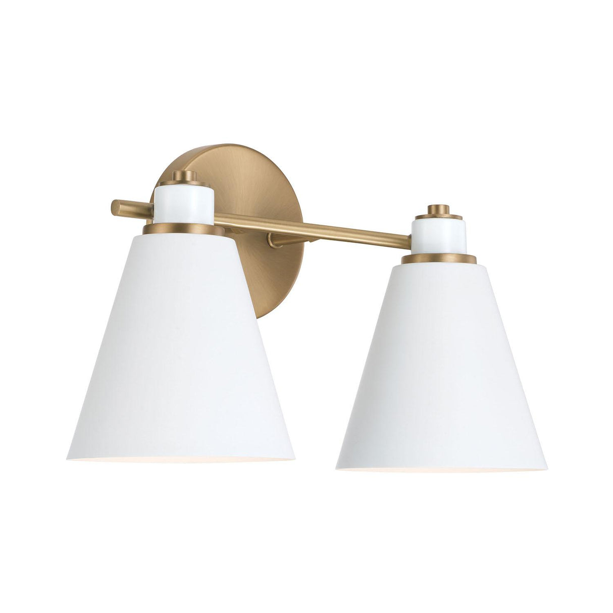 Capital Lighting 150121AW Bradley 2 Light Vanity Aged Brass and White