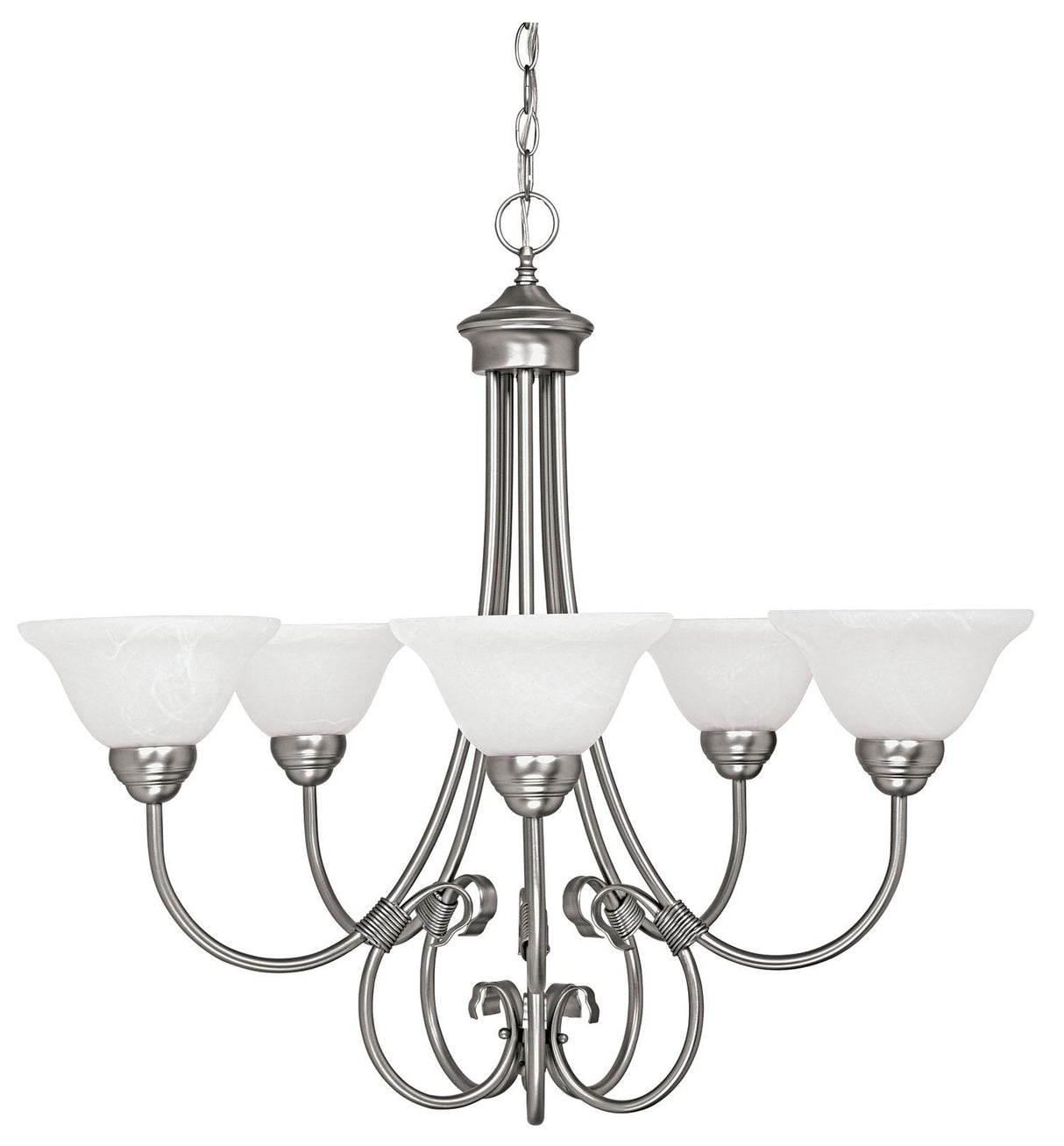 Capital Lighting 3226MN-220 Hometown 5 Light Chandelier Matte Nickel