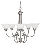 Capital Lighting 3226MN-220 Hometown 5 Light Chandelier Matte Nickel