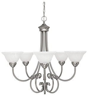 Capital Lighting 3226MN-220 Hometown 5 Light Chandelier Matte Nickel