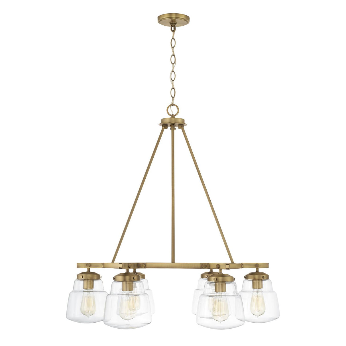 Capital Lighting 442761AD-518 Dillon 6 Light Chandelier Aged Brass