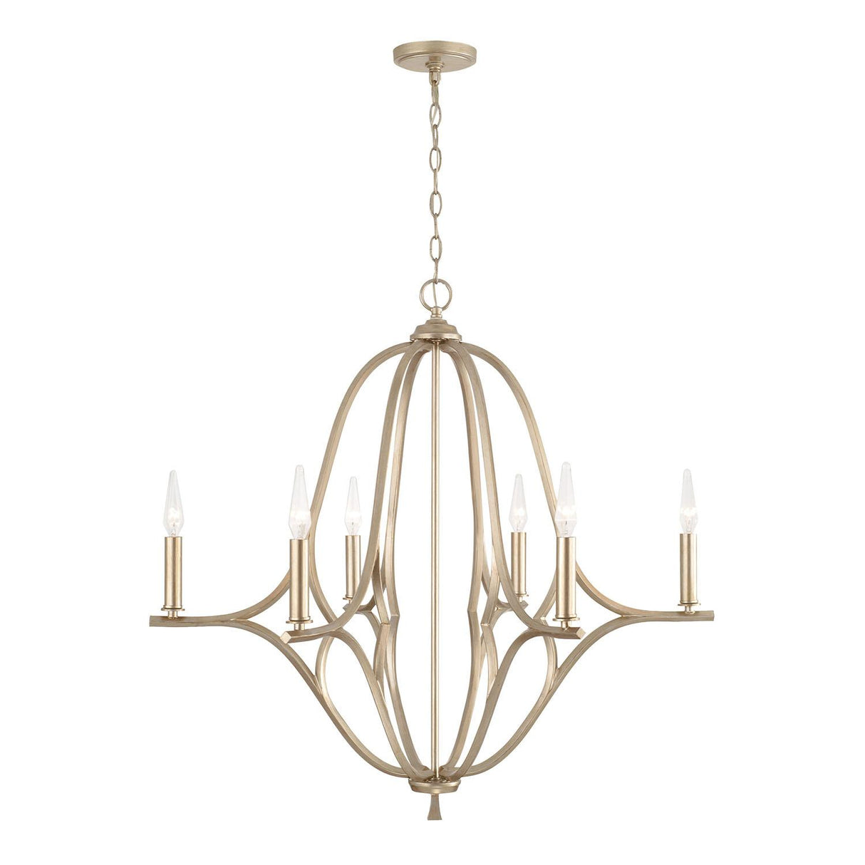 Capital Lighting 450061BS Claire 6 Light Chandelier Brushed Champagne