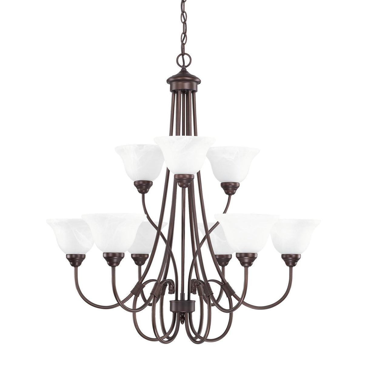 Capital Lighting 3229BZ-220 Hometown 9 Light Chandelier Bronze