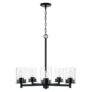 Capital Lighting 446851MB-532 Mason 5 Light Chandelier Matte Black