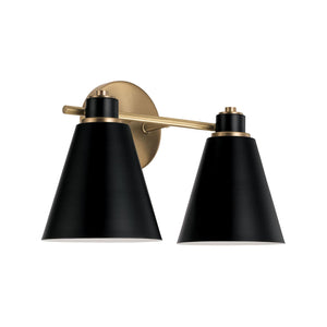 Capital Lighting 150121AB Bradley 2 Light Vanity Aged Brass and Black