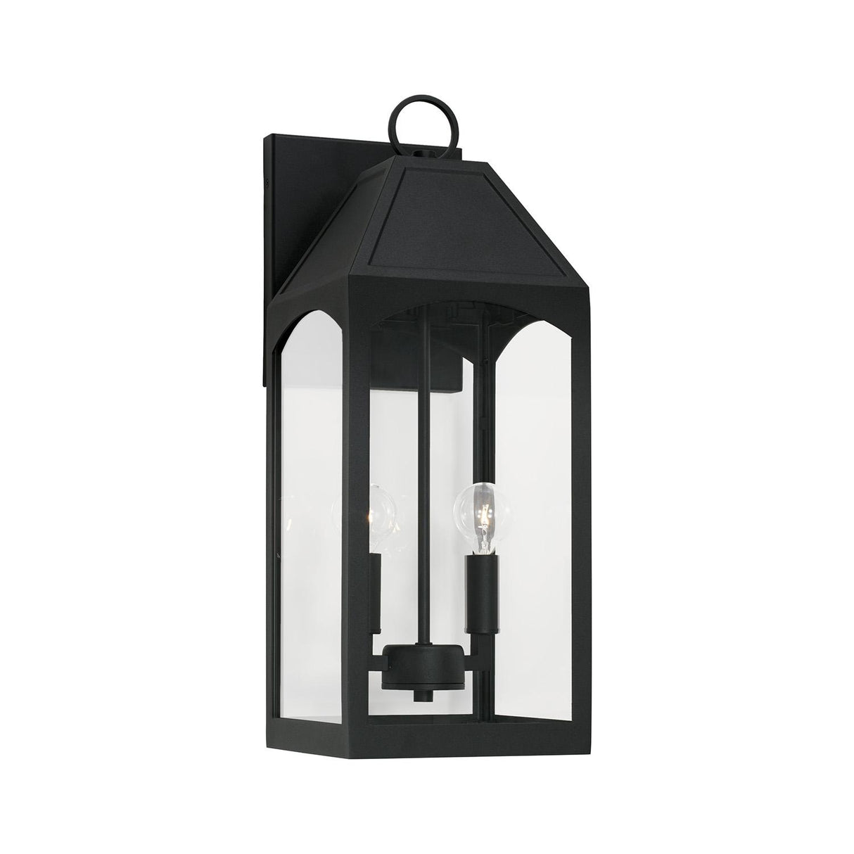 Capital Lighting 946321BK Burton 2 Light Outdoor Wall Lantern Black