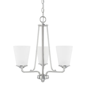 Capital Lighting 414131BN-331 Braylon 3 Light Chandelier Brushed Nickel